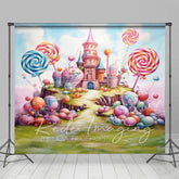 Aperturee - Aperturee Fairytale Candy Castle Cake Smash Photo Backdrop